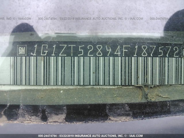 1G1ZT52894F187572 - 2004 CHEVROLET MALIBU LS WHITE photo 9