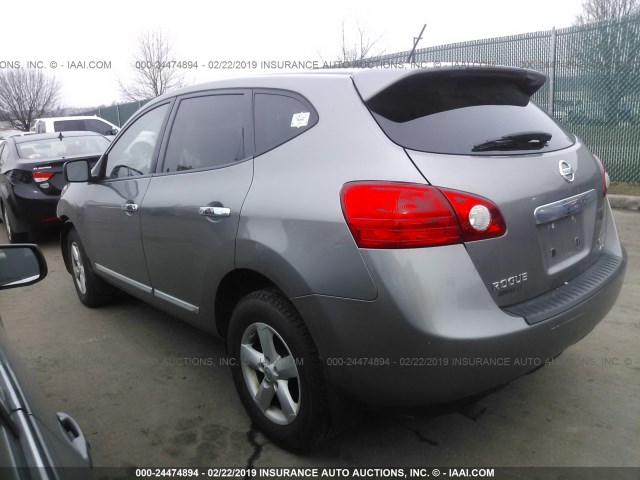 JN8AS5MVXCW703712 - 2012 NISSAN ROGUE S/SV GRAY photo 3