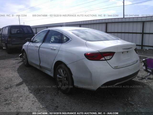 1C3CCCABXFN574000 - 2015 CHRYSLER 200 LIMITED WHITE photo 3