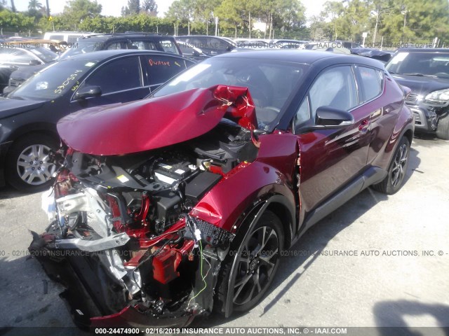 NMTKHMBX0KR071913 - 2019 TOYOTA C-HR XLE/LE/LIMITED RED photo 2