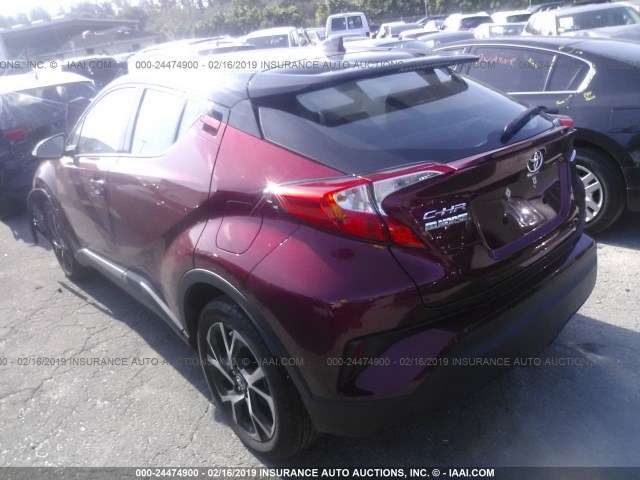 NMTKHMBX0KR071913 - 2019 TOYOTA C-HR XLE/LE/LIMITED RED photo 3