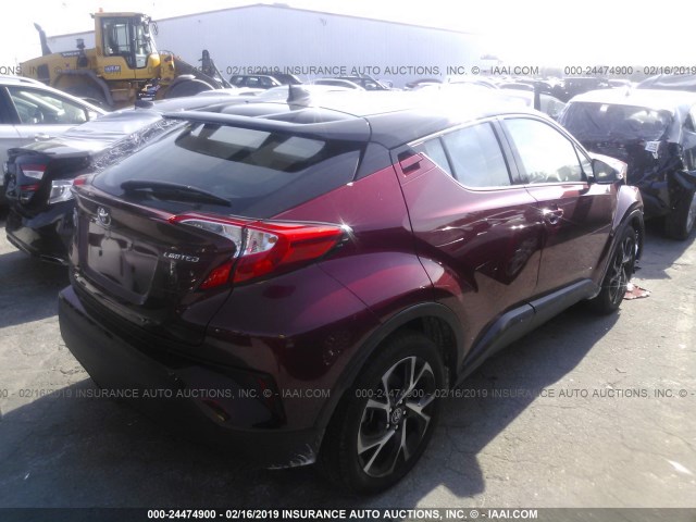 NMTKHMBX0KR071913 - 2019 TOYOTA C-HR XLE/LE/LIMITED RED photo 4