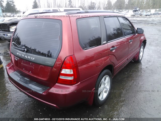 JF1SG65634H712729 - 2004 SUBARU FORESTER 2.5XS წითელი ფოტო 4