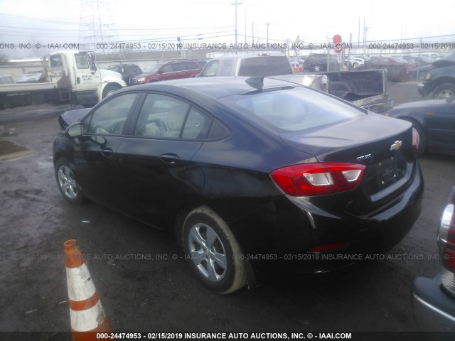 1G1BC5SM6H7167469 - 2017 CHEVROLET CRUZE LS BLACK photo 3