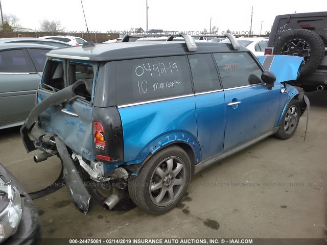 WMWMM3C52ATZ33698 - 2010 MINI COOPER S CLUBMAN BLUE photo 4