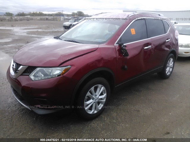 KNMAT2MV4GP705740 - 2016 NISSAN ROGUE S/SL/SV RED photo 2