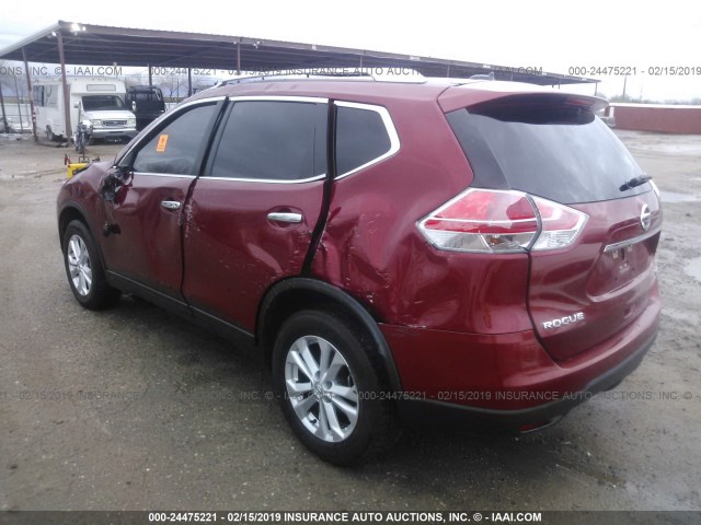 KNMAT2MV4GP705740 - 2016 NISSAN ROGUE S/SL/SV RED photo 3