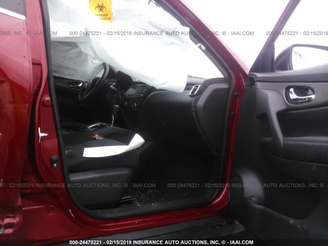 KNMAT2MV4GP705740 - 2016 NISSAN ROGUE S/SL/SV RED photo 5