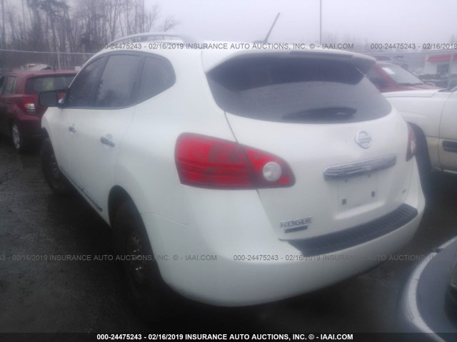 JN8AS5MV7EW713827 - 2014 NISSAN ROGUE SELECT S WHITE photo 3