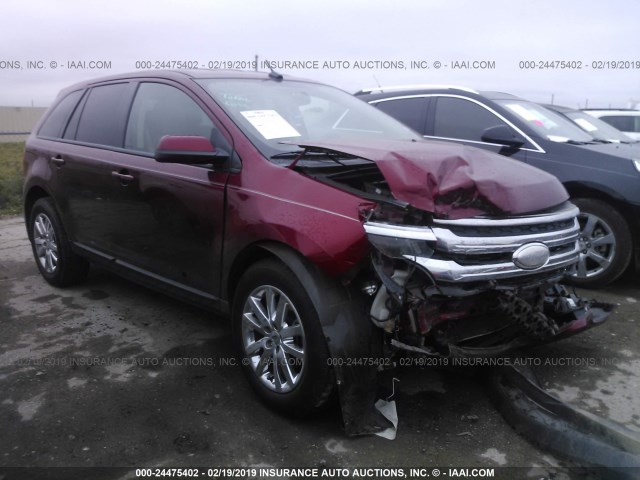 2FMDK3JC3DBB57897 - 2013 FORD EDGE SEL RED photo 1