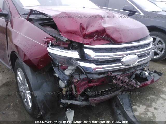 2FMDK3JC3DBB57897 - 2013 FORD EDGE SEL RED photo 6