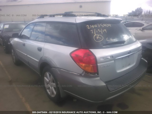 4S4BP61CX66351340 - 2006 SUBARU LEGACY OUTBACK 2.5I GRAY photo 3