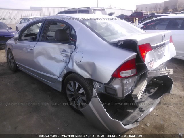 2HGFA16949H321083 - 2009 HONDA CIVIC EXL ვერცხლისფერი ფოტო 3