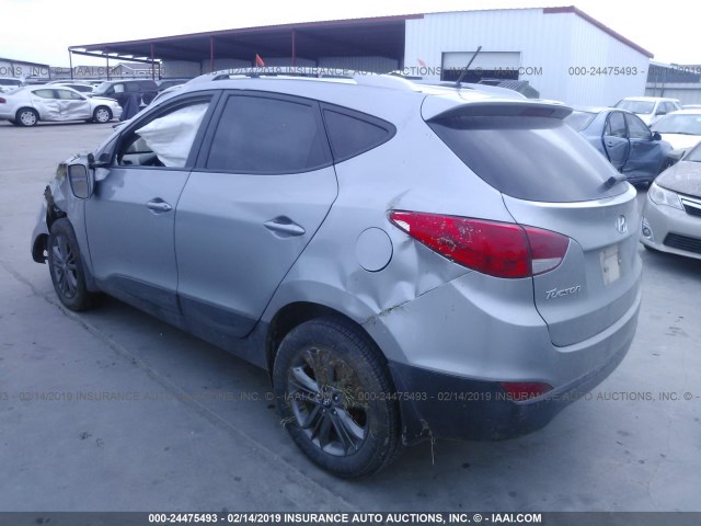 KM8JU3AG7EU861127 - 2014 HYUNDAI Tucson GLS/LIMITED/SE SILVER photo 3