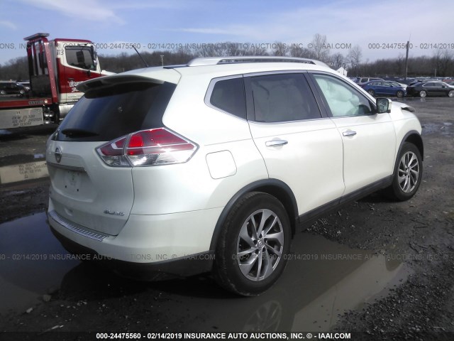 5N1AT2MV1FC888077 - 2015 NISSAN ROGUE S/SL/SV WHITE photo 4