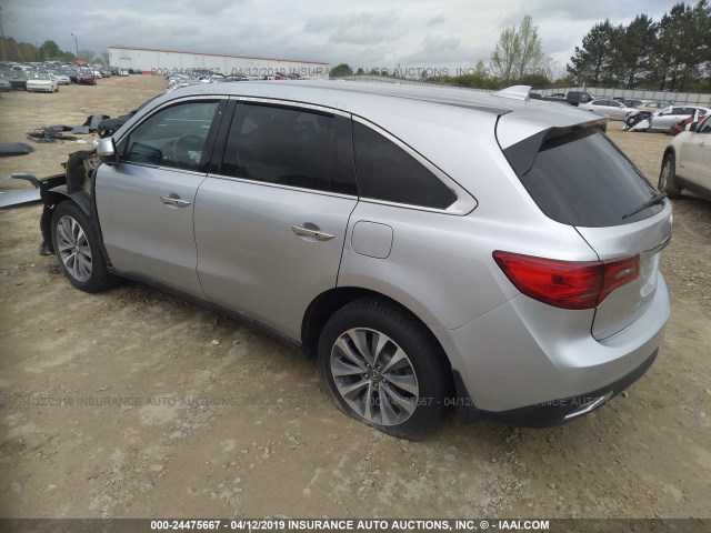 5FRYD3H47EB001377 - 2014 ACURA MDX TECHNOLOGY SILVER photo 3