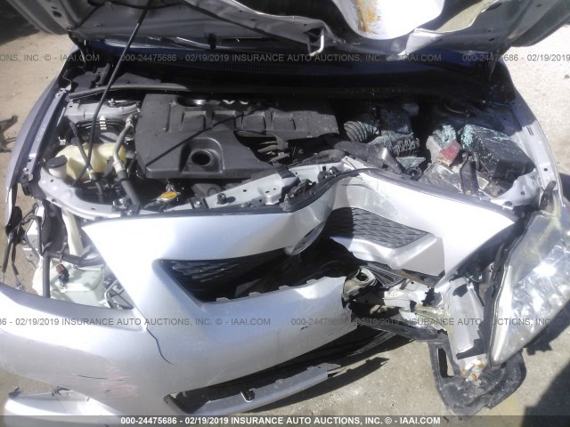 2T1BU4EE9AC487439 - 2010 TOYOTA COROLLA S/LE/XLE SILVER photo 10