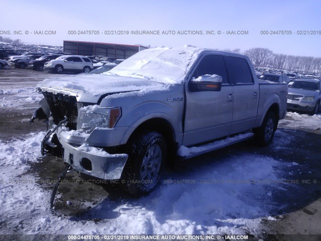 1FTFW1EF9BFA13292 - 2011 FORD F150 SUPERCREW SILVER photo 2