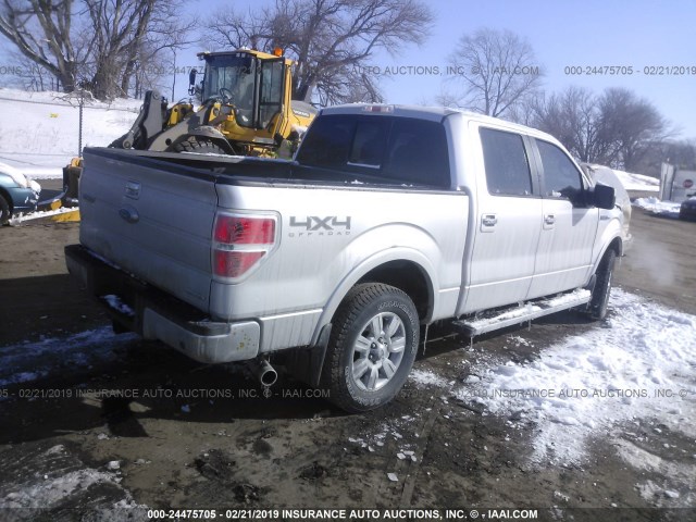 1FTFW1EF9BFA13292 - 2011 FORD F150 SUPERCREW SILVER photo 4