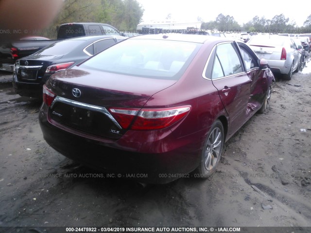 4T1BF1FKXGU531324 - 2016 TOYOTA CAMRY LE/XLE/SE/XSE RED photo 4