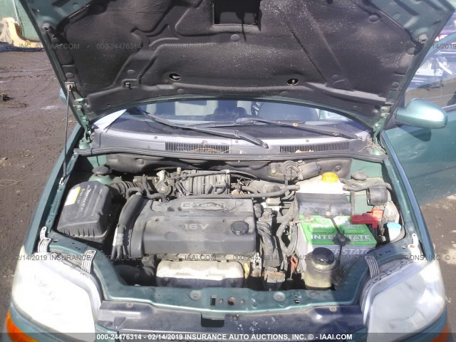 KL1TD62634B169257 - 2004 CHEVROLET AVEO GREEN photo 10