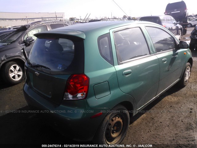 KL1TD62634B169257 - 2004 CHEVROLET AVEO GREEN photo 4