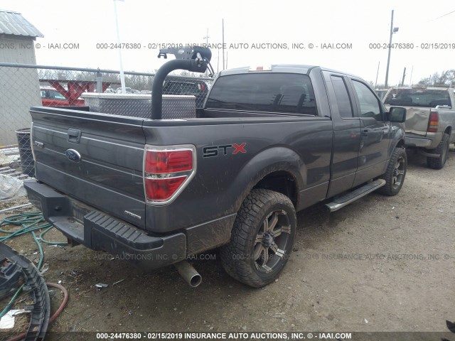 1FTFX1CF8DFD52824 - 2013 FORD F150 SUPER CAB GRAY photo 4