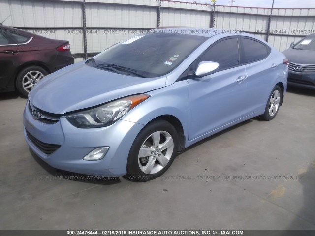 KMHDH4AE5DU666227 - 2013 HYUNDAI ELANTRA GLS/LIMITED Light Blue photo 2