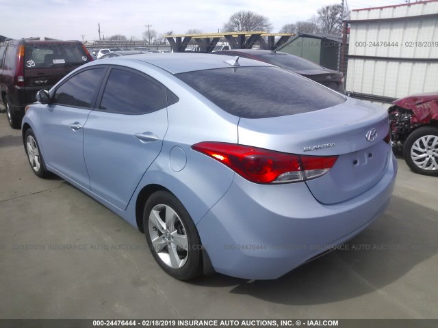 KMHDH4AE5DU666227 - 2013 HYUNDAI ELANTRA GLS/LIMITED Light Blue photo 3