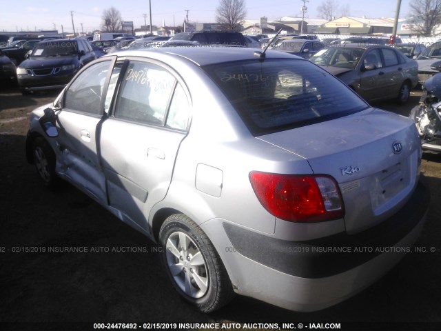 KNADE223596451437 - 2009 KIA RIO LX/SX SILVER photo 3