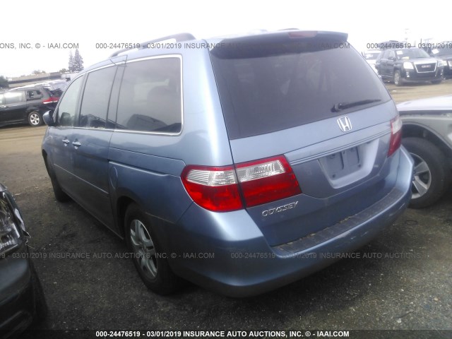 5FNRL38706B104659 - 2006 HONDA ODYSSEY EXL BLUE photo 3