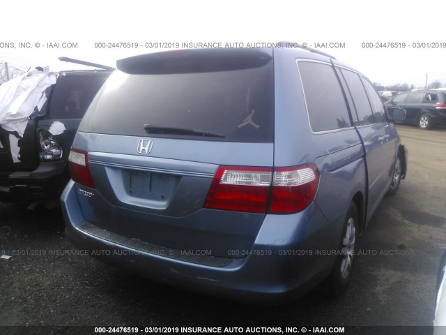 5FNRL38706B104659 - 2006 HONDA ODYSSEY EXL BLUE photo 4