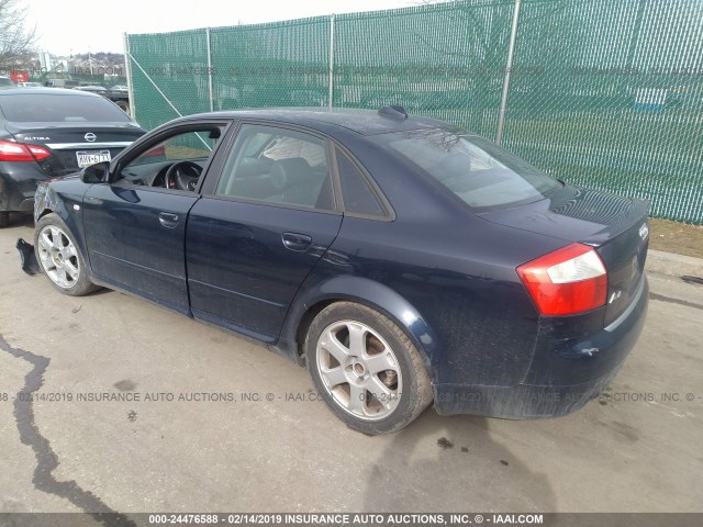 WAULC68E34A229406 - 2004 AUDI A4 1.8T QUATTRO BLUE photo 3