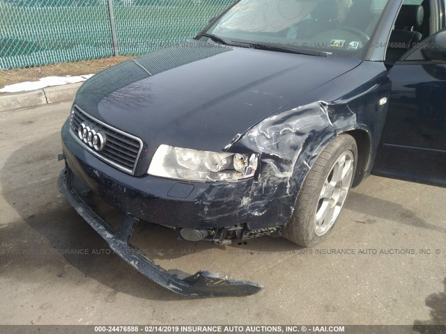 WAULC68E34A229406 - 2004 AUDI A4 1.8T QUATTRO BLUE photo 6