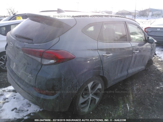 KM8J3CA22GU221840 - 2016 HYUNDAI TUCSON LIMITED/SPORT AND ECO/SE GRAY photo 4