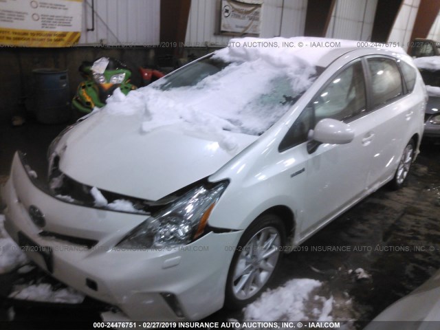 JTDZN3EU2EJ005496 - 2014 TOYOTA PRIUS V WHITE photo 2