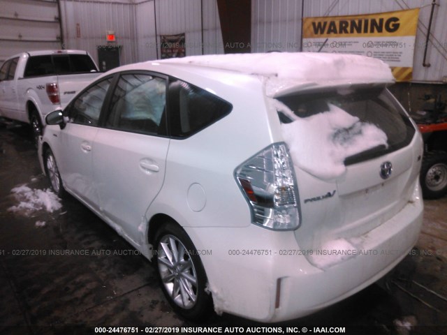 JTDZN3EU2EJ005496 - 2014 TOYOTA PRIUS V WHITE photo 3