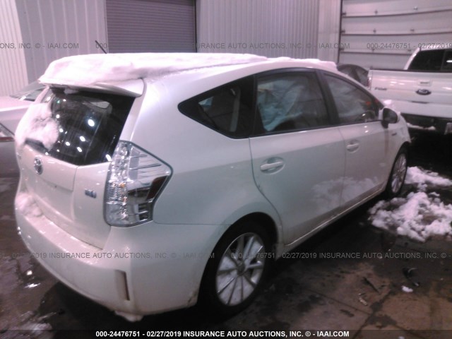 JTDZN3EU2EJ005496 - 2014 TOYOTA PRIUS V WHITE photo 4