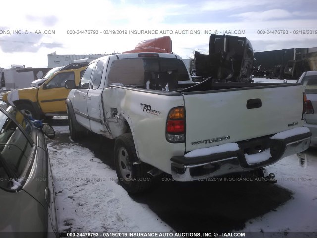 5TBRT341X1S148327 - 2001 TOYOTA TUNDRA ACCESS CAB/ACCESS CAB SR5 WHITE photo 3