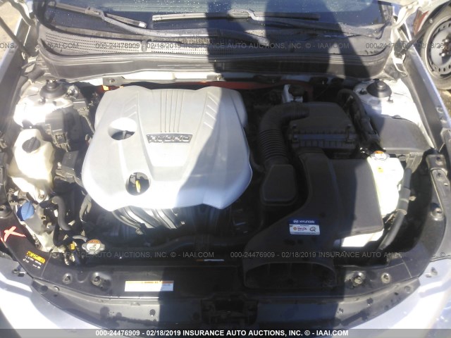 KMHEC4A46DA094600 - 2013 HYUNDAI SONATA HYBRID SILVER photo 10