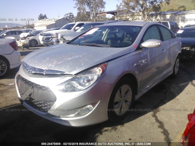 KMHEC4A46DA094600 - 2013 HYUNDAI SONATA HYBRID SILVER photo 2