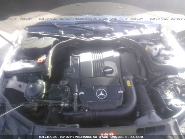 WDDGF4HB7CA603204 - 2012 MERCEDES-BENZ C 250 WHITE photo 10