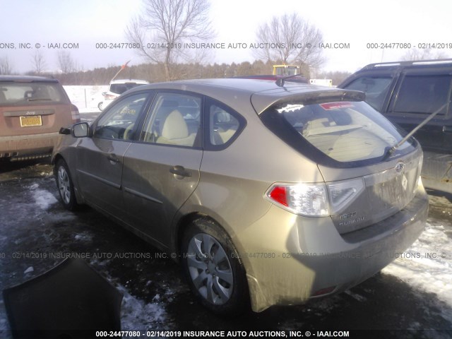 JF1GH61628H832004 - 2008 SUBARU IMPREZA 2.5I BEIGE photo 3