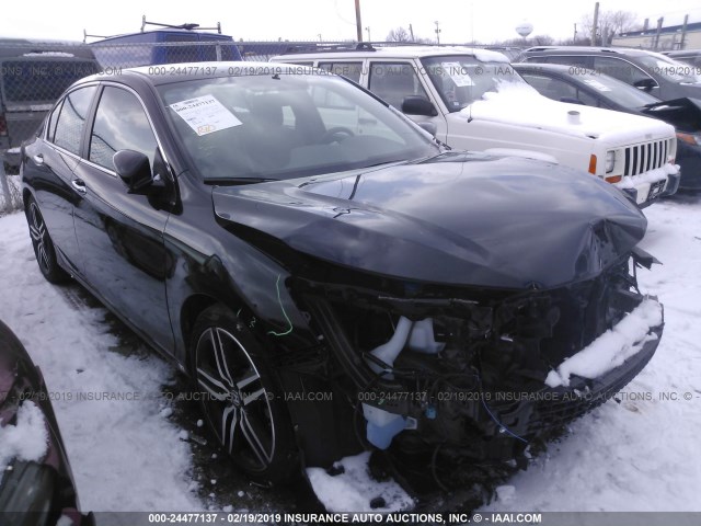 1HGCR2F58GA025543 - 2016 HONDA ACCORD SPORT BLACK photo 1