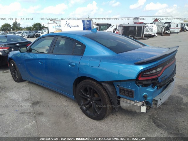 2C3CDXCT3GH115461 - 2016 DODGE CHARGER R/T BLUE photo 3