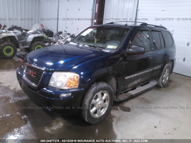 1GKDT13S542302460 - 2004 GMC ENVOY BLUE photo 2