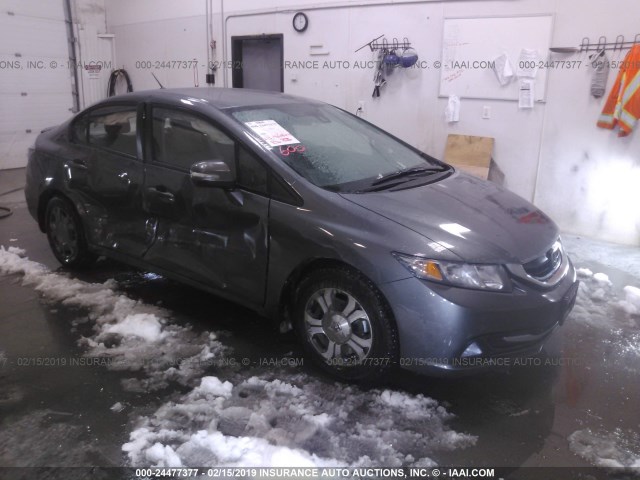 19XFB4F34DE002876 - 2013 HONDA CIVIC HYBRID L GRAY photo 1