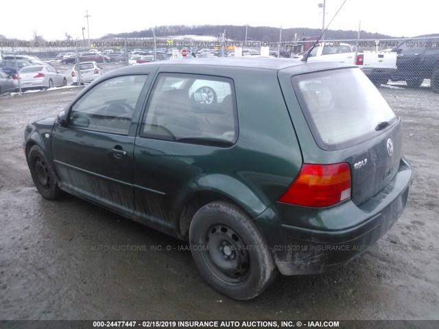 WVWBC21J4YW284583 - 2000 VOLKSWAGEN GOLF GL GREEN photo 3