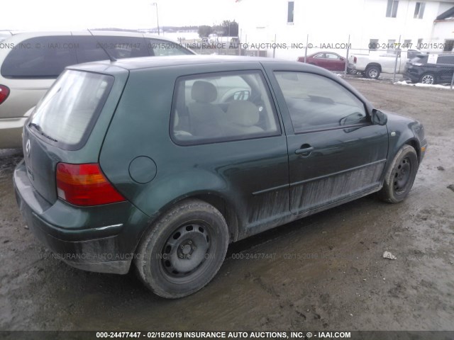 WVWBC21J4YW284583 - 2000 VOLKSWAGEN GOLF GL GREEN photo 4