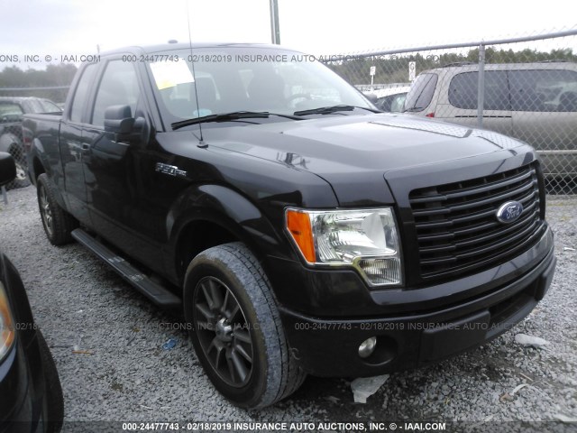 1FTEX1CM2EFC26163 - 2014 FORD F150 SUPER CAB BLACK photo 1